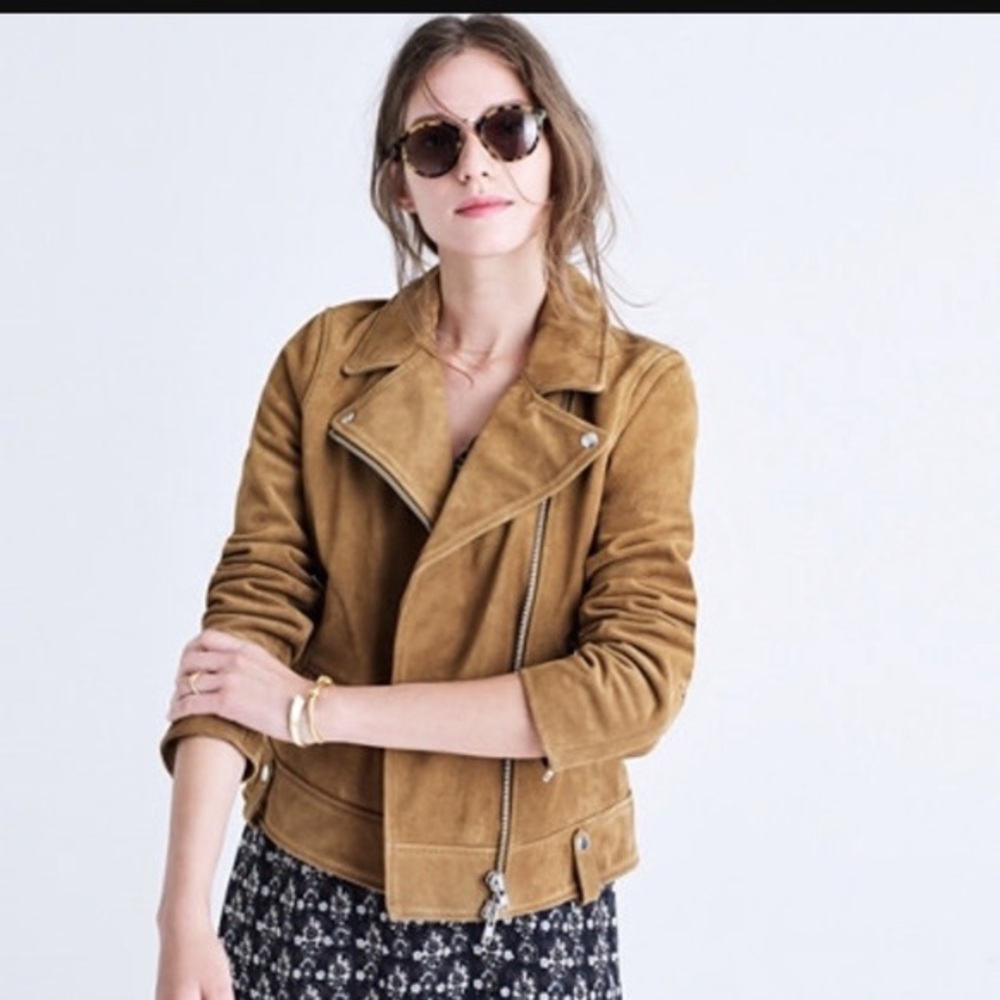 Madewell Camel Suede Moto Leather Jacket Small